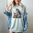 Wolf Reading Book Librarian Library Wolves Women's Comfort Colors T-Shirt Denim Wolf Reading Book Librarian Library Wolves Women's Comfort Colors T-Shirt Denim