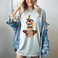 Woman And Books Stack Afro Girl Book Lover Women's Comfort Colors T-Shirt Denim
