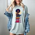 Woman And Books Stack Afro Girl Reading Lover Women's Comfort Colors T-Shirt Denim