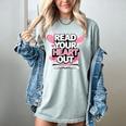 Women Read Your Heart Out Valentine's Day Teacher Book Women's Comfort Colors T-Shirt Denim