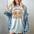 Women's Read Your Heart Out Teacher Valentines Reading Book Love Women's Comfort Colors T-Shirt Denim