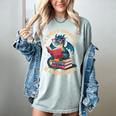 In A World Of Bookworms Be A Book Dragon Women's Comfort Colors T-Shirt Denim In A World Of Bookworms Be A Book Dragon Women's Comfort Colors T-Shirt Denim