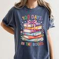100 Days In The Books Cute Book 100 Days Of School Teachers Women's Comfort Colors T-Shirt Moss
