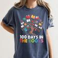 100 Days In The Books Reading Teachers Librarians School Women's Comfort Colors T-Shirt Moss