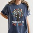 100 Days In The Books Tree Reading Teacher Student 100th Day Women's Comfort Colors T-Shirt Moss