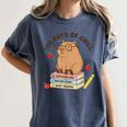 100 Days Of Chill Cute Capybara School Book Lover Women's Comfort Colors T-Shirt Moss