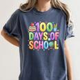 100 Days Of School Book Pencil Teachers Girls Kids 100th Day Women's Comfort Colors T-Shirt Moss 100 Days Of School Book Pencil Teachers Girls Kids 100th Day Women's Comfort Colors T-Shirt Moss