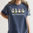 100 Days Of School Cute Goose Coffee Books Teacher Life Women's Comfort Colors T-Shirt Moss