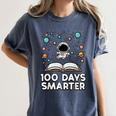 100 Days Smarter Astronaut Book 100th Day Girls Kids Women Women's Comfort Colors T-Shirt Moss