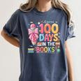 100th Day Of School Teacher Floral 100 Days In The Books Women's Comfort Colors T-Shirt Moss