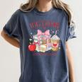 100th Day Of School Teachers 100 Days Of Coffee Chaos Books Women's Comfort Colors T-Shirt Moss 100th Day Of School Teachers 100 Days Of Coffee Chaos Books Women's Comfort Colors T-Shirt Moss