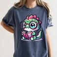 Adorable Book Lover Basilisk With Reading Glasses Cute Women's Comfort Colors T-Shirt Moss Adorable Book Lover Basilisk With Reading Glasses Cute Women's Comfort Colors T-Shirt Moss