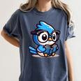 Adorable Book Lover Blue Jay With Reading Glasses Cute Raglan Baseball Tee Women's Comfort Colors T-Shirt Moss
