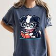 Adorable Book Lover Border Collie With Reading Glasses Cute Raglan Baseball Tee Women's Comfort Colors T-Shirt Moss