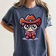 Adorable Book Lover Cowboy With Reading Glasses Cute Women's Comfort Colors T-Shirt Moss Adorable Book Lover Cowboy With Reading Glasses Cute Women's Comfort Colors T-Shirt Moss