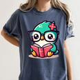 Adorable Book Lover Humming Bird With Reading Glasses Cute Women's Comfort Colors T-Shirt Moss Adorable Book Lover Humming Bird With Reading Glasses Cute Women's Comfort Colors T-Shirt Moss