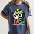 Adorable Book Lover Iguana With Reading Glasses Cute Women's Comfort Colors T-Shirt Moss