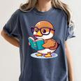 Adorable Book Lover Mallard Duck With Reading Glasses Cute Women's Comfort Colors T-Shirt Moss Adorable Book Lover Mallard Duck With Reading Glasses Cute Women's Comfort Colors T-Shirt Moss