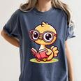 Adorable Book Lover Ostrich With Reading Glasses Cute Women's Comfort Colors T-Shirt Moss