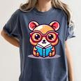 Adorable Book Lover Quokka With Reading Glasses Cute Women's Comfort Colors T-Shirt Moss