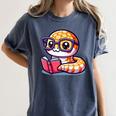 Adorable Book Lover Rattlesnake With Reading Glasses Cute Women's Comfort Colors T-Shirt Moss Adorable Book Lover Rattlesnake With Reading Glasses Cute Women's Comfort Colors T-Shirt Moss