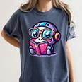 Adorable Book Lover Robot With Reading Glasses Cute Women's Comfort Colors T-Shirt Moss
