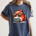 Adorable Book Lover Salmon With Reading Glasses Cute Women's Comfort Colors T-Shirt Moss