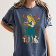 Alice In Wonderland Book Lover Lewis Carroll Rabbit Women's Comfort Colors T-Shirt Moss