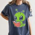 Alien Reading Book Believe In Yourself Kids Women Men Women's Comfort Colors T-Shirt Moss