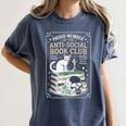 Anti-Social Book-Club Cat Graphic Women's Comfort Colors T-Shirt Moss