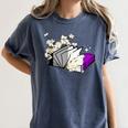 Asexual Book Lover LGBT Reading Pride Ace Flag Daisy Women's Comfort Colors T-Shirt Moss