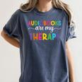 Audiobooks Are My Therapy Book Lover Audiobook Women Women's Comfort Colors T-Shirt Moss