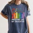 Awesome Like My Daughter Books Floral Proud Mom Women Women's Comfort Colors T-Shirt Moss