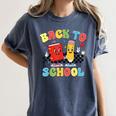 Back To School Checkered Book Pencil Groovy Teacher Student Women's Comfort Colors T-Shirt Moss Back To School Checkered Book Pencil Groovy Teacher Student Women's Comfort Colors T-Shirt Moss