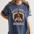Batty About Books Reading Book Lover Men Women Distressed Women's Comfort Colors T-Shirt Moss