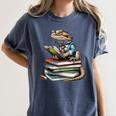 Bearded Dragon Reading Books Matching Bookworm Librarian Women's Comfort Colors T-Shirt Moss