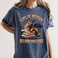 Belgian Malinois Dog Breed Life Is Better With Books And a Men Women Kids Women's Comfort Colors T-Shirt Moss