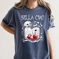 Bella Ciao Goodbye Beautiful Skull Book Of Dark Magic Occult Women's Comfort Colors T-Shirt Moss
