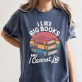 I Like Big Books Cannot Lie Librarian Reading Teacher Women's Comfort Colors T-Shirt Moss
