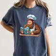 Bigfoot Reading a Cookbook Women's Comfort Colors T-Shirt Moss Bigfoot Reading a Cookbook Women's Comfort Colors T-Shirt Moss