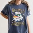 Book Adventure Library Student Teacher Book Women's Comfort Colors T-Shirt Moss Book Adventure Library Student Teacher Book Women's Comfort Colors T-Shirt Moss