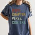 Book Chapter Verse Christian Bible Reformed Theology Women's Comfort Colors T-Shirt Moss