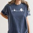 Book And Coffee Heartbeat Books Lovers Women's Comfort Colors T-Shirt Moss