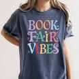 Book Fair Vibes Groovy Retro Reading Women's Comfort Colors T-Shirt Moss