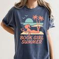 Book Girl Summer Book Reading Retro Sunset Women's Comfort Colors T-Shirt Moss