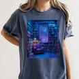 Book Library Bookshelf Armchair Window Pattern Print Women's Comfort Colors T-Shirt Moss