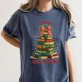 Book Lover Christmas Tree I Have No Shelf Control Women's Comfort Colors T-Shirt Moss