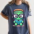 Book Lover Frankenstein's Monster With Reading Glasses Women's Comfort Colors T-Shirt Moss