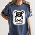 Book Lover What Happens At Book Club Stays Messy Bun Girls Women's Comfort Colors T-Shirt Moss Book Lover What Happens At Book Club Stays Messy Bun Girls Women's Comfort Colors T-Shirt Moss