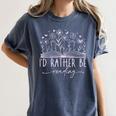 Book Lover Library Reading Bookish Literature Reader Women's Comfort Colors T-Shirt Moss
